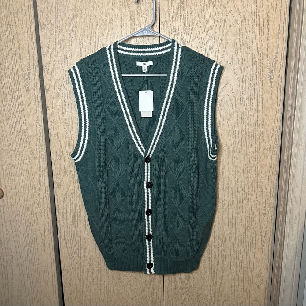 BP Nordstrom Rack Green Sweater Vest Small NEW - Picture 2 of 8